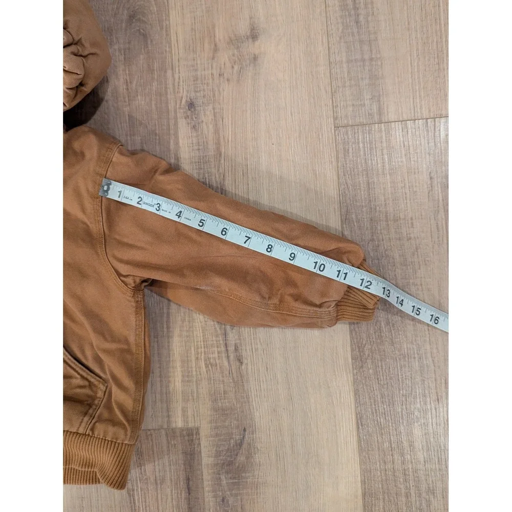 Carhartt Kids Brown Duck Quilted Flannel Lined Active Jacket 4T Hooded Coat